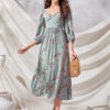 Western Celebrity Style Slim Floral Dress