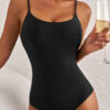 Dearlove Black Thin Strap Strappy Lace-up Open Back One Piece Swimsuit