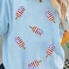 Light Blue Patriotic Sequin Popsicle T Shirt