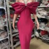 Luxury One-Shoulder Halter Neck Rhinestone Bowknot Fitted Bandage Dress