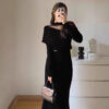 Elegant Lace Sexy Formal Black Dress