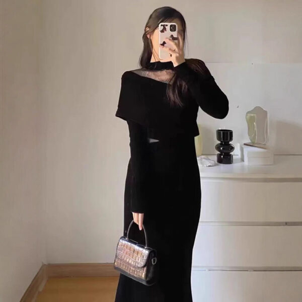 Elegant Lace Sexy Formal Black Dress