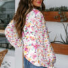 Blue Cakewalk Floral Smocked Blouse
