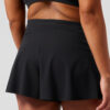 Black Solid Color High Waist Wide Leg Swim Bottom