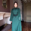 Women's Lace Trimmed Long Gown Evening Dress