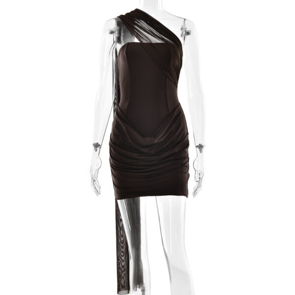Sexy Bandage Pleated Dress with Strapless Design for Women