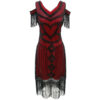 571134960 Gatsby Vintage Evening Dress 1920s Theme Party Sequin Fringe Dress