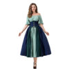 567616384 Patchwork Flutter Sleeves Princess Style Formal Gown Puffy Dress