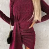 New hot stamping fashionable long sleeved dress casual party high neck dress
