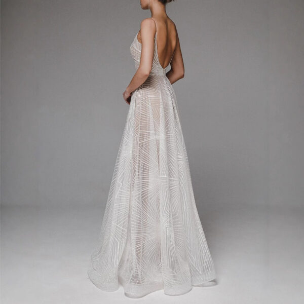 Sexy Strapless Embroidered Sleeveless Dress Evening Gown