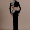 Bandage skirt set long skirt two-piece set party dress
