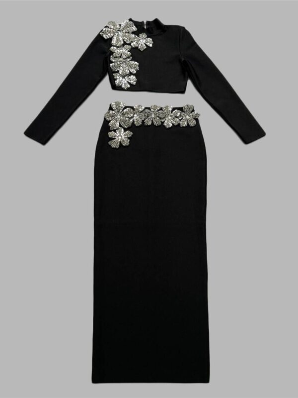 Bandage skirt set long skirt two-piece set party dress