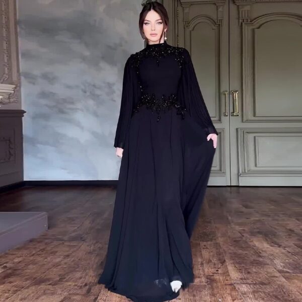 Women's Lace Trimmed Long Gown Evening Dress