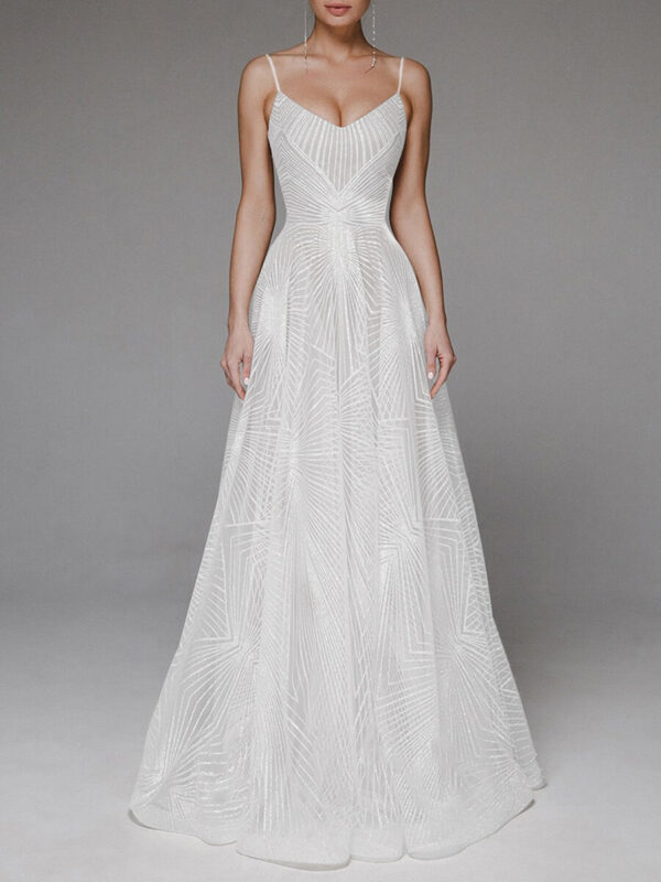 Sexy Strapless Embroidered Sleeveless Dress Evening Gown