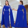 Cape sleeve evening gown dress