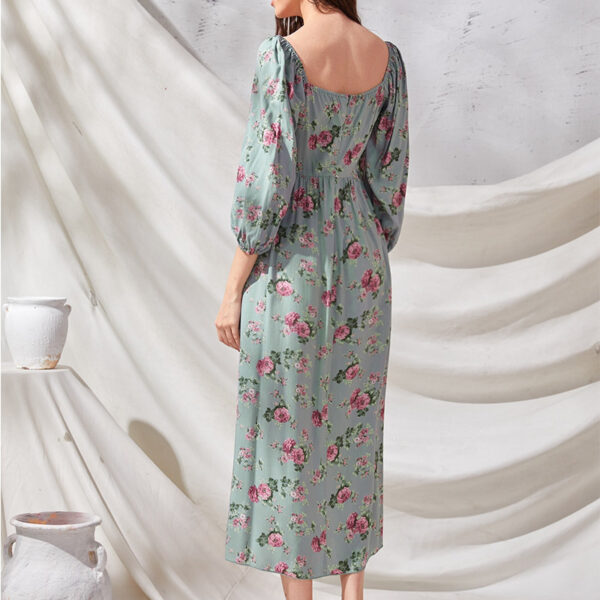 Western Celebrity Style Slim Floral Dress