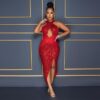 Halter Sequined Party Dress