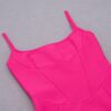 Chic Summer Dresses Women Sexy Square Collar Hot Pink Slip Mini Dress