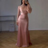 571136283 Sexy Mesh Pleated Evening Dress