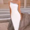 Diamond studded bra exposed backpack hip skirt bandaged dress