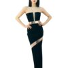 backless mesh transparent bandage dress