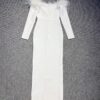 Sexy One Word Hairy Neck Hip Wrapping Dress