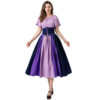 567616381 Patchwork Flutter Sleeves Princess Style Formal Gown Puffy Dress