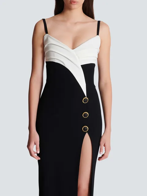Celebrity Fashion Sexy Sleeveless V-Neck Bodycon Mini Bandage Dress