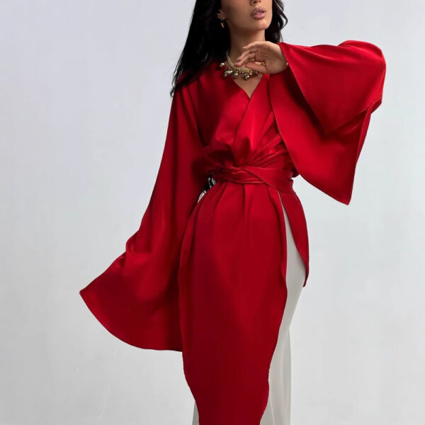 571136340 Elegant Satin Two-Piece Evening Dress for Women