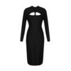 Long Sleeve Hollow Out Club Evening Party Midi Dress