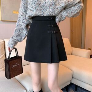 Black Suit Fabric Skirt for Women