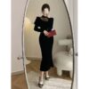 Elegant Lace Sexy Formal Black Dress