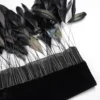 Feather Design Long Sleeve Soft Velvet Dress