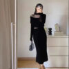 Elegant Lace Sexy Formal Black Dress