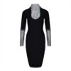 Sexy Mesh Diamond Ladies Long Sleeve Bandage Slim Dress