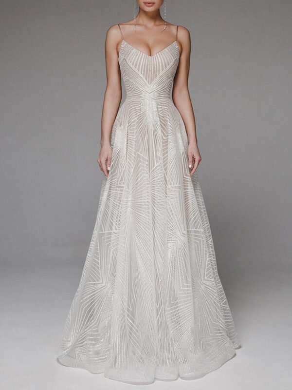 Sexy Strapless Embroidered Sleeveless Dress Evening Gown