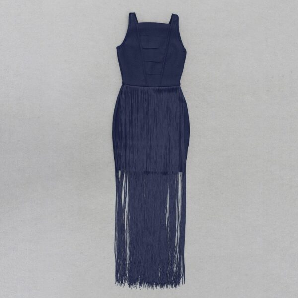 V-strap slim fitting tassel long wrap hip bandage dress niche