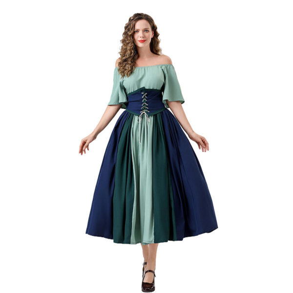 567616378 Patchwork Flutter Sleeves Princess Style Formal Gown Puffy Dress