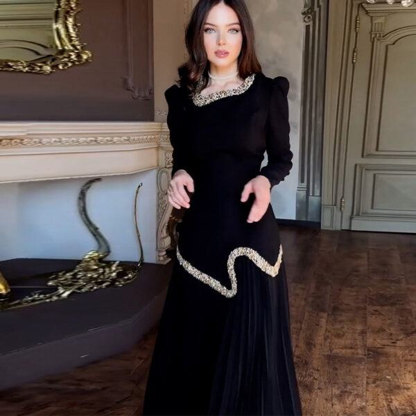 Temperament niche pleated party sequin dress