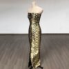 New Tight Lace up Gold Stamped Bandage Sexy Split Dress