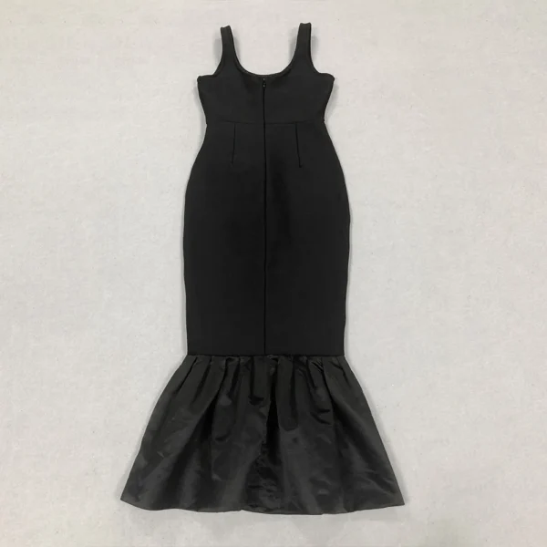 Sexy O-Neck Pearl Beading Bodycon Bandage Gown Dress