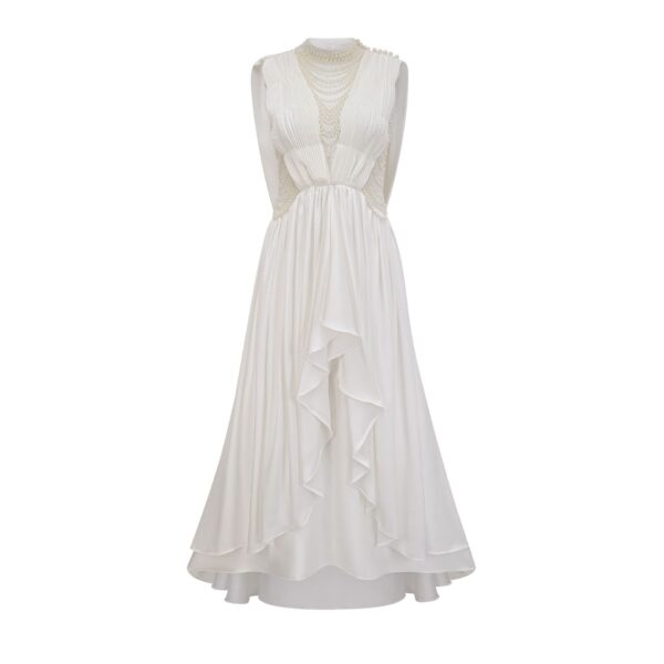 Beading High Waist Irregular Long Skirt for Banquet Evening Party Dress