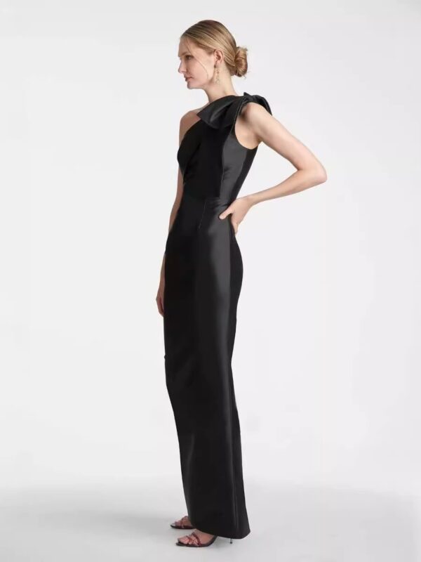 571138673 Bow tie single shoulder bandage dres