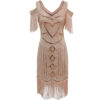 571134957 Gatsby Vintage Evening Dress 1920s Theme Party Sequin Fringe Dress