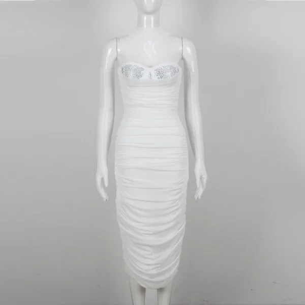 Mesh splicing bandage and suspender fashionable women's dress