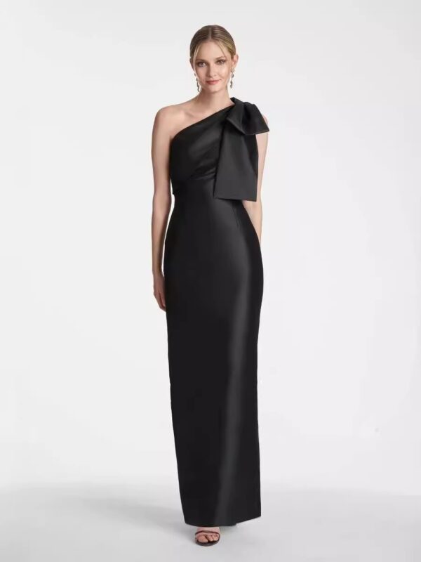 571138674 Bow tie single shoulder bandage dres
