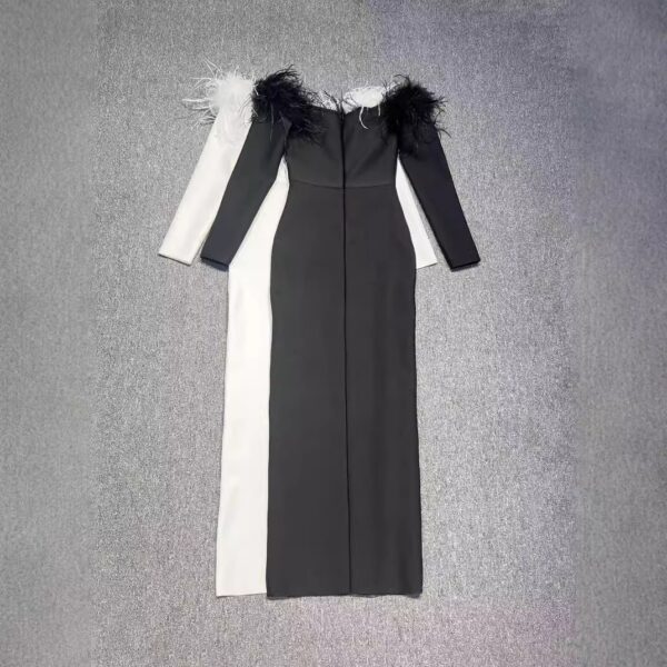 Sexy One Word Hairy Neck Hip Wrapping Dress