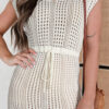 101800491-a638239cc6ecdb3c.jpg Beige Open Knit Drawstring Waist Beach Dress