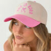 Pink GOD IS GOOD Embroidered Bow Color Block Baseball Cap