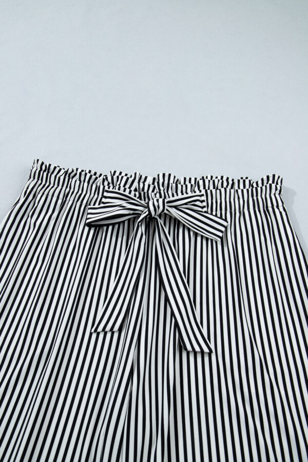 Black Stripe Plus Size Loose Straight Casual Pants